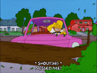 homer simpson escape death GIF