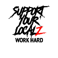 work hard play harder Sticker by Support Your Localz