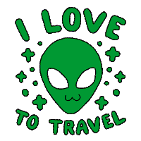 I Love To Travel Outer Space Sticker