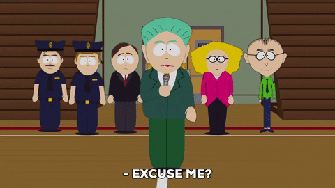 talking excuse me GIF by South Park 