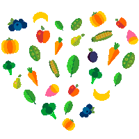 Heart Vegetables Sticker by Pumpkin Organics