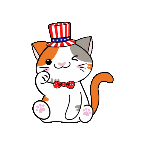 American Cute Cat Sticker by Petique, Inc.