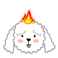 baliu dog fire white perro Sticker