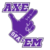 Lumberjacks Axe Em Sticker by SFASU