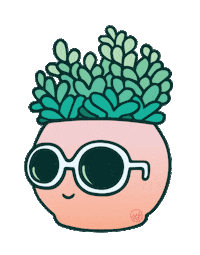 Artreleaf illustration pink green sparkle Sticker