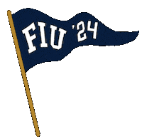 Blue And Gold Wave Sticker by Florida International University
