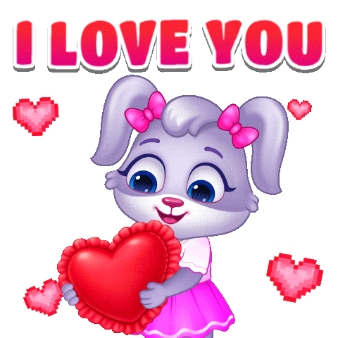 I Love You Hearts Sticker by Lucas and Friends by RV AppStudios