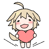 bowdow__ happy fun cute heart Sticker