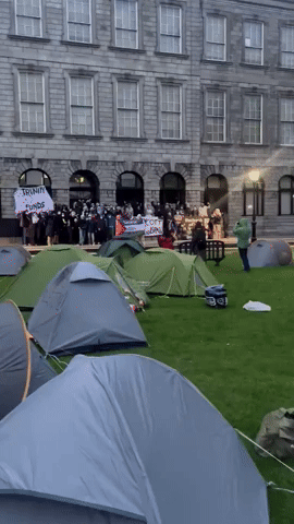 Pro-Palestine Protesters Set Up Encampment at Dublin's Trinity College