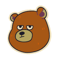 Yeah Right Bear Sticker by MokaJake