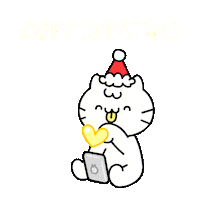Merry Christmas Cat Sticker by Mikitti