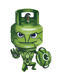 cinsonart green robot mascot Sticker