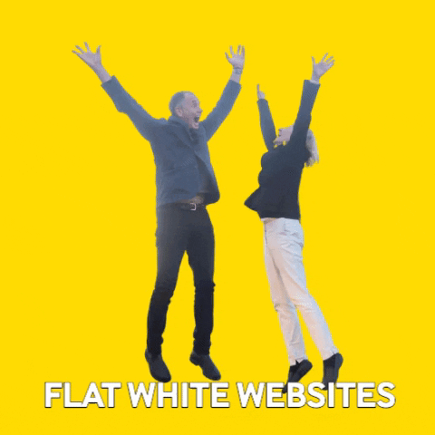 flatwhitewebsites giphygifmaker excited websites flat white websites GIF