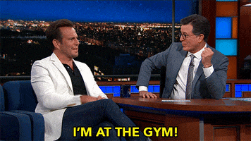 Stephen Colbert Gym GIF by The Late Show With Stephen Colbert