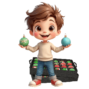 Boys Girls Christmas Ornaments Sticker