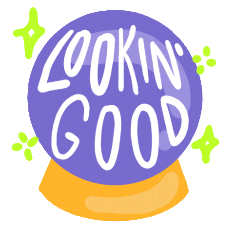 Looking Good Crystal Ball Sticker by Eledraws (Eleonore Bem)