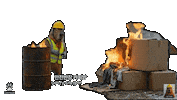 Nervous Fire Sticker