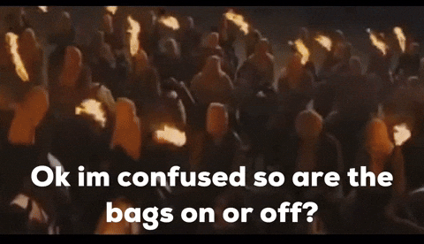 WBTat2 django wbtat2 ok im confused so are the bags on or off GIF
