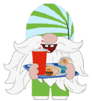 Fast Food Gnome Sticker