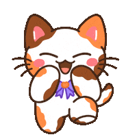 Excited Calico Cat Sticker by shichisōru