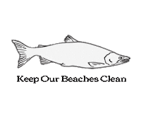 Salmon Plastic Pollution Sticker by The Den