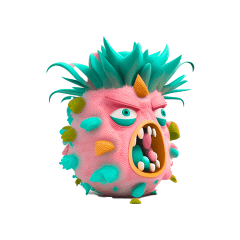 Angry Monster Sticker by Anne Horel