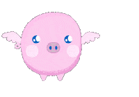 Flying Pig Pink Sticker by somosmosh