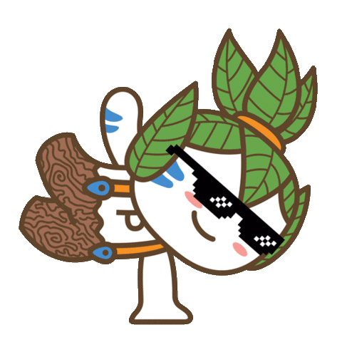 Pandooin giphyupload glasses mascot break dance Sticker