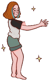 Girl Holding Sticker