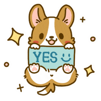Welsh Corgi Yes Sticker by Lazy Corgi