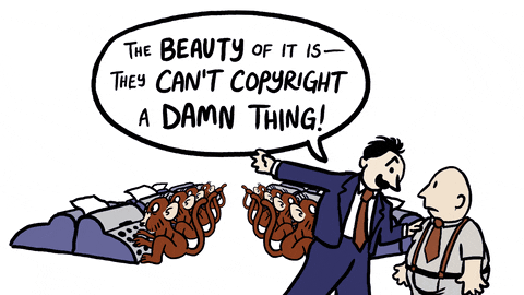 monkey copyright Macaque intellectual property infinite monkeys GIF