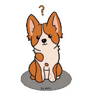 luckichild dog hmm question mark blondi Sticker