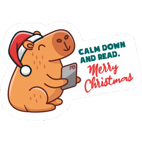Merry Christmas Capibara Sticker by PocketBook