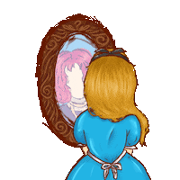alexandraesteves777 mirror alice identity whoami Sticker