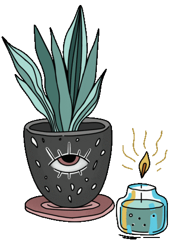 thevelvetdust giphyupload home eye plant Sticker