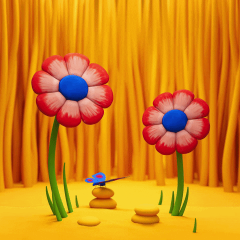jukijuki 3d nature flowers color GIF