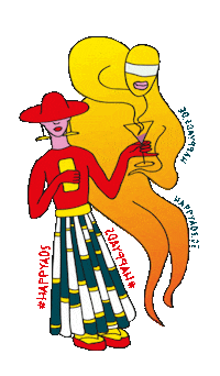 druckundwertecreatives party dancing drinking cocktail Sticker