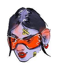 chiaragirimonti girl cool glasses hip Sticker