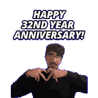 Happy 32Nd Anniversary Sticker