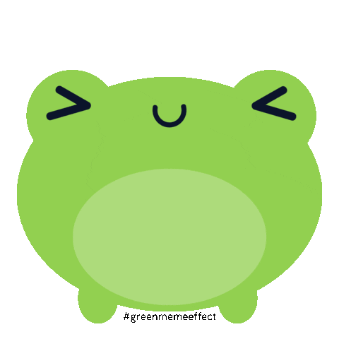 GreenMemeEffect green proud frog hehehe Sticker