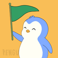 Happy Green Flag GIF by Pudgy Penguins