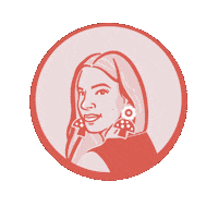 mid-centurymillennial portrait earrings megan mcm Sticker