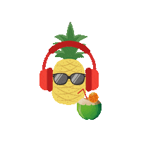 Pineapple Coconut Sticker by Travelinsightpedia