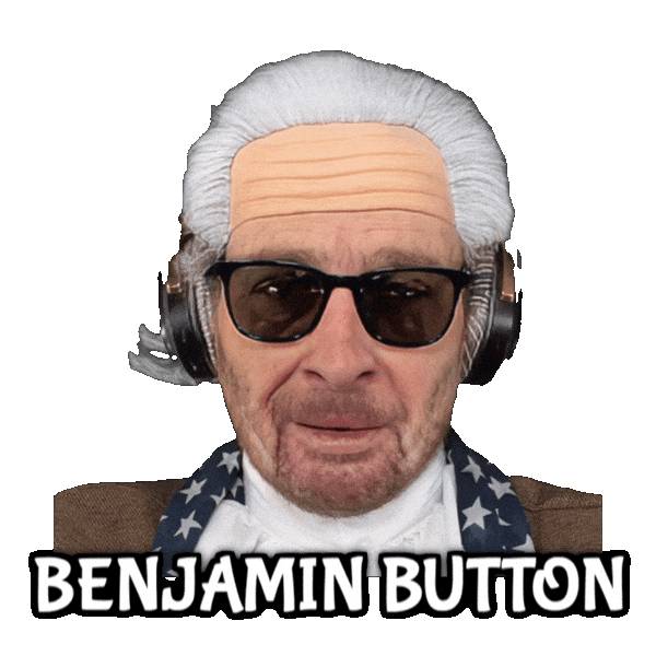 Aging Benjamin Button Sticker