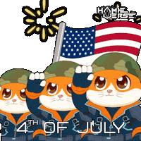 Independence Day Usa Sticker by Hamieverse