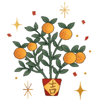 Chinese New Year Orange Sticker