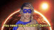 ComedianHollyLogan mask help superhero damn GIF