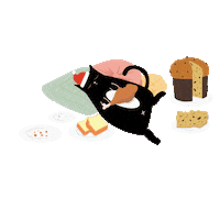 Merry Christmas Eating Sticker by Donna Dolce