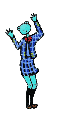 Frog Schoolgirl Sticker