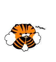 nom nom tiger Sticker